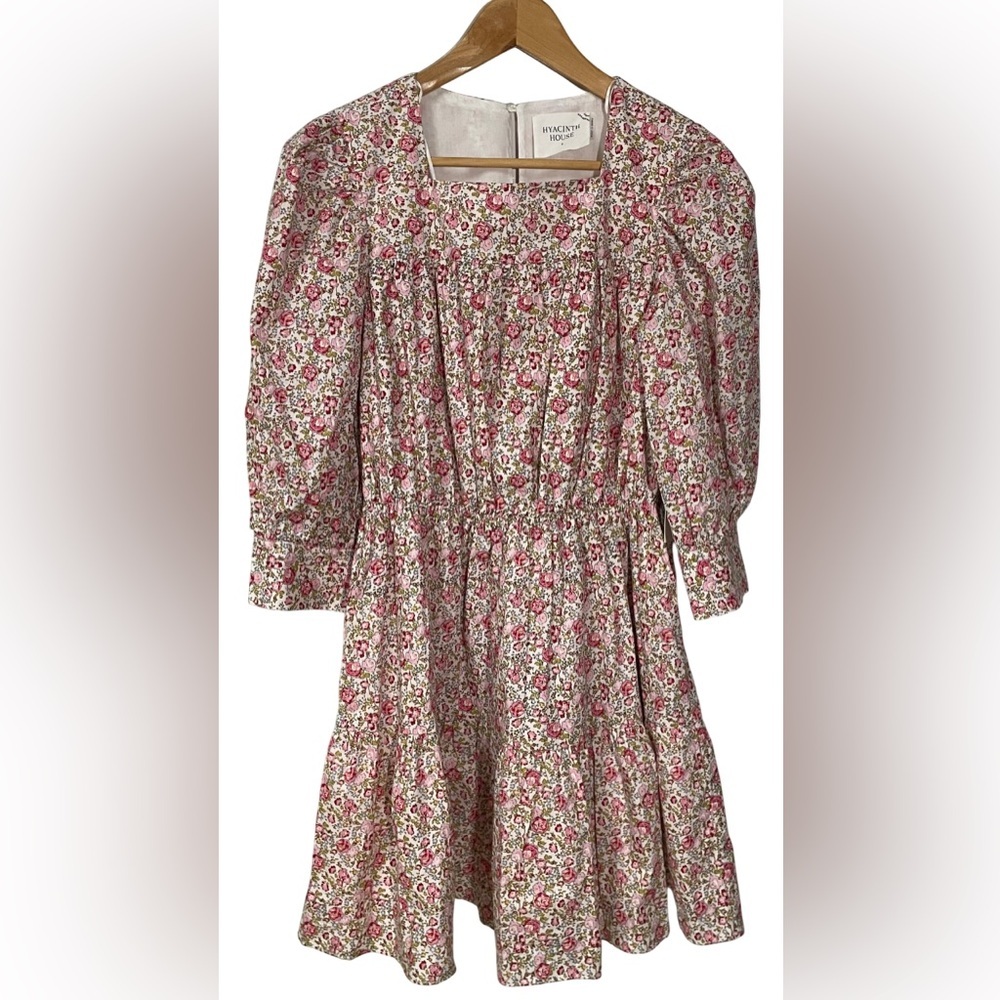 Hyacinth House Dress Tuckernuck Small New Floral Square Neck Preppy NWT